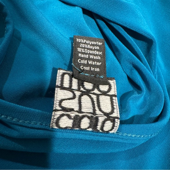 Clara Sunwoo | Ladder Sleeve Tunic Turquoise Spandex Size Large - Picture 5 of 5